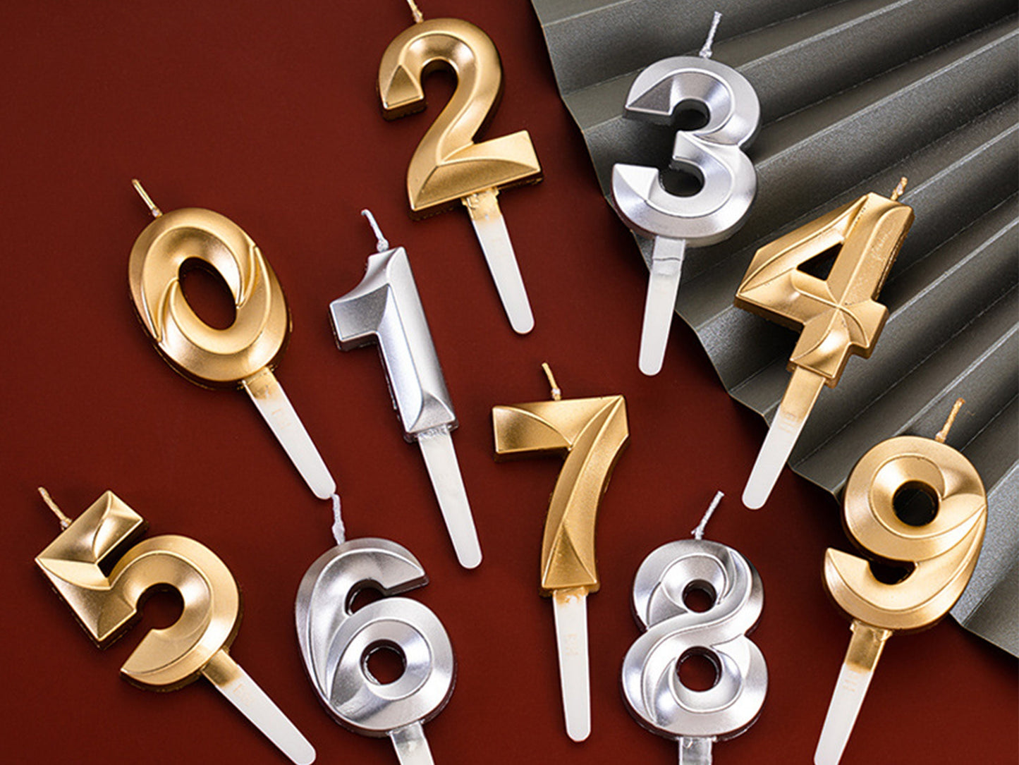 Birthday Numeral Candle, Glitter 3D Diamond Shape Candles