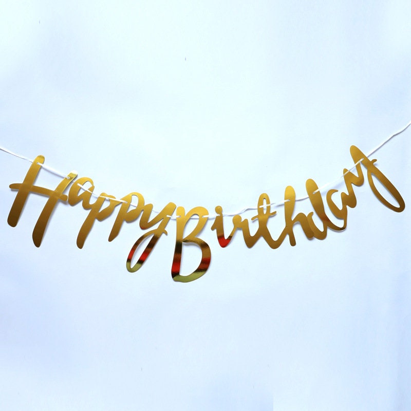 Birthday Bunting Banner, Birthday Party Decor, Shiny