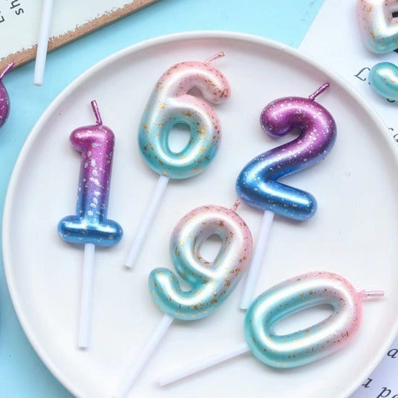 Galaxy Gradient Birthday Number Candles