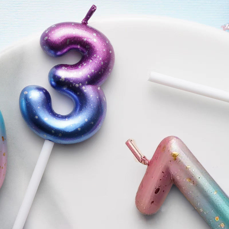 Galaxy Gradient Birthday Number Candles