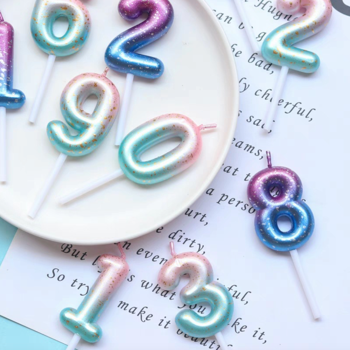 Galaxy Gradient Birthday Number Candles
