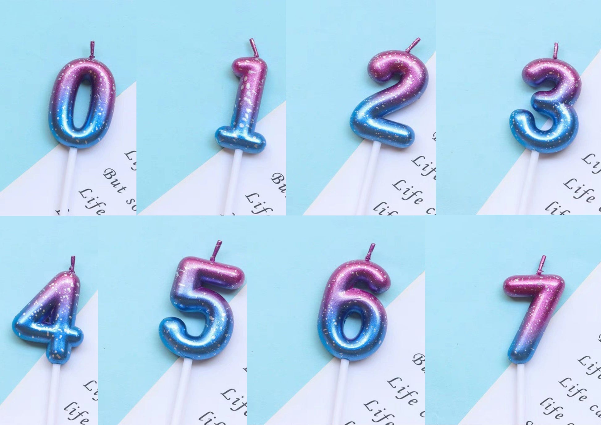 Galaxy Gradient Birthday Number Candles