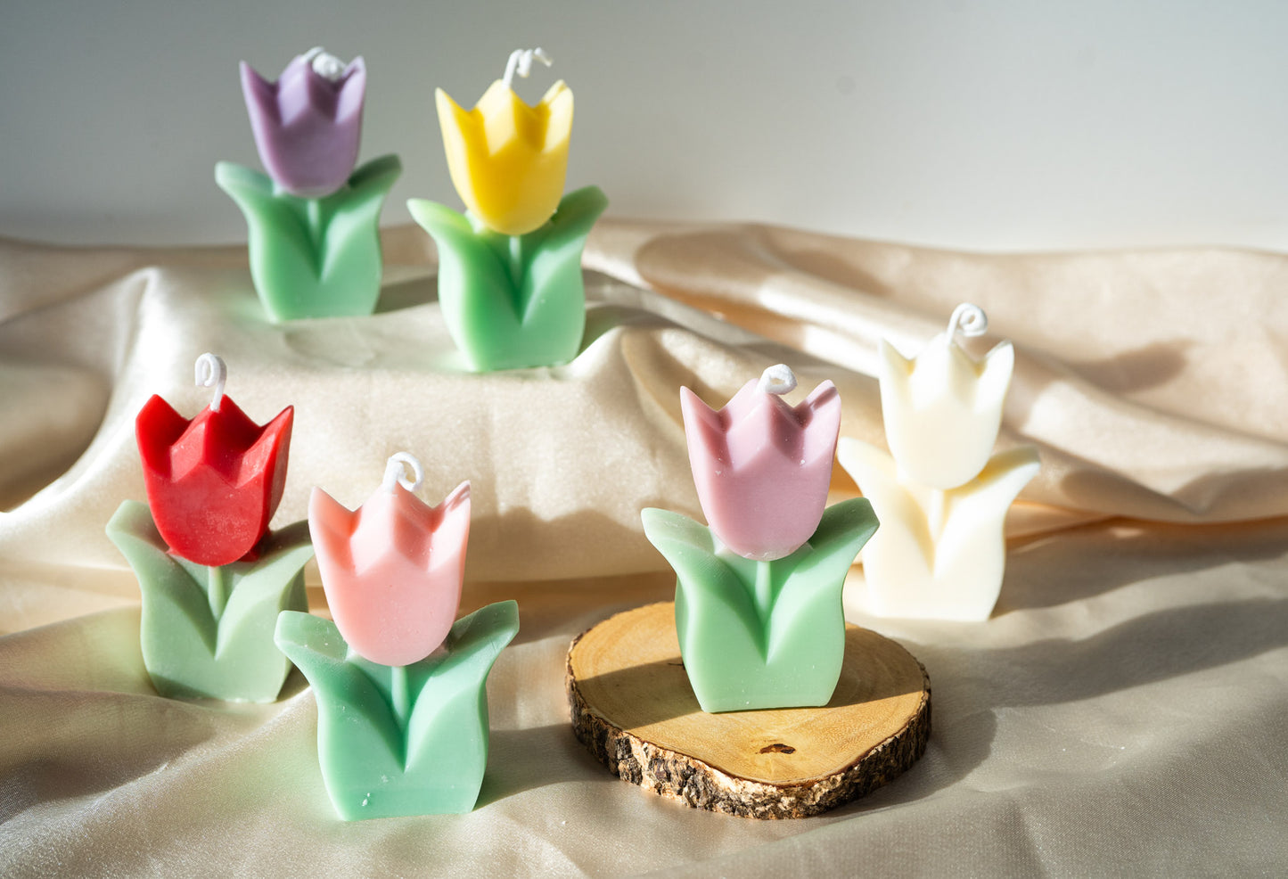 Handmade Tulip Scented Candles, Soy Wax Candles