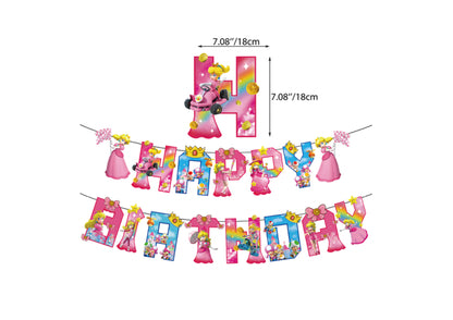 Princess Peach Birthday Banner