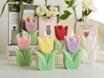 Handmade Tulip Scented Candles, Soy Wax Candles