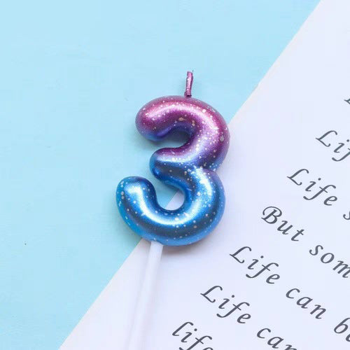 Galaxy Gradient Birthday Number Candles