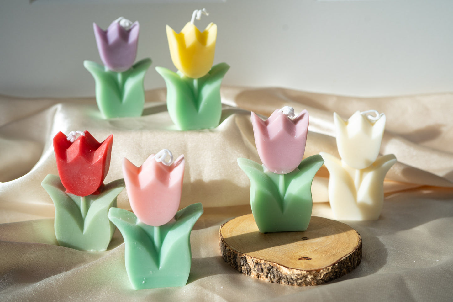 Handmade Tulip Scented Candles, Soy Wax Candles