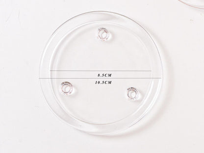 Clear Glass Candle Plates, Pillar Candle Holder Plates