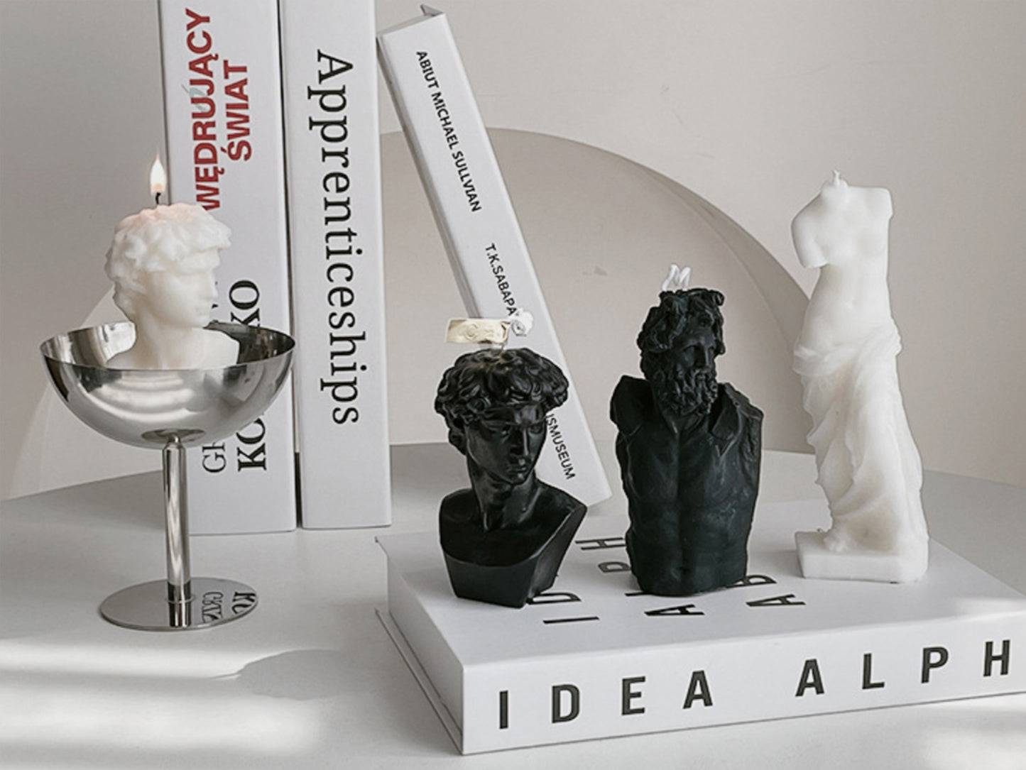 Venus Statue Scented Candles, Handmade Soy Wax Candles