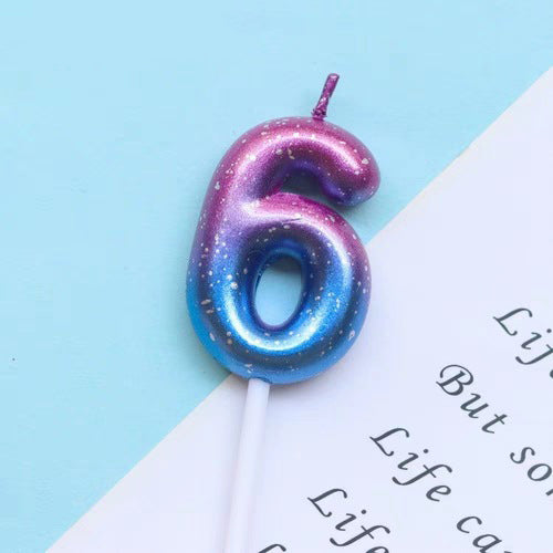 Galaxy Gradient Birthday Number Candles