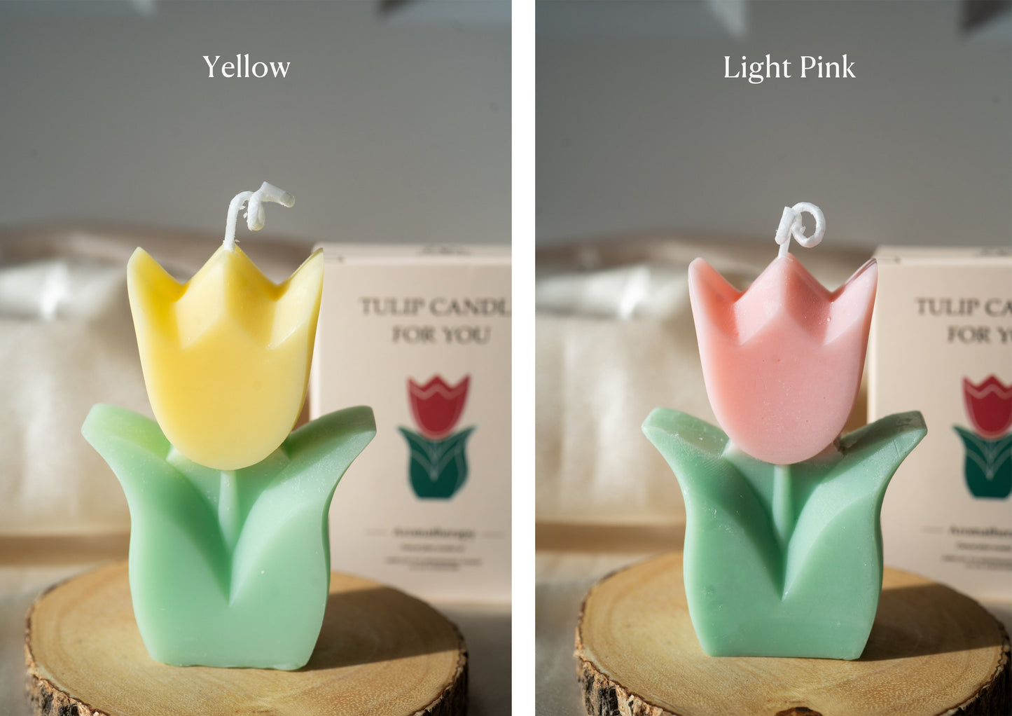 Handmade Tulip Scented Candles, Soy Wax Candles