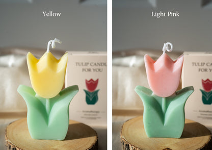 Handmade Tulip Scented Candles, Soy Wax Candles