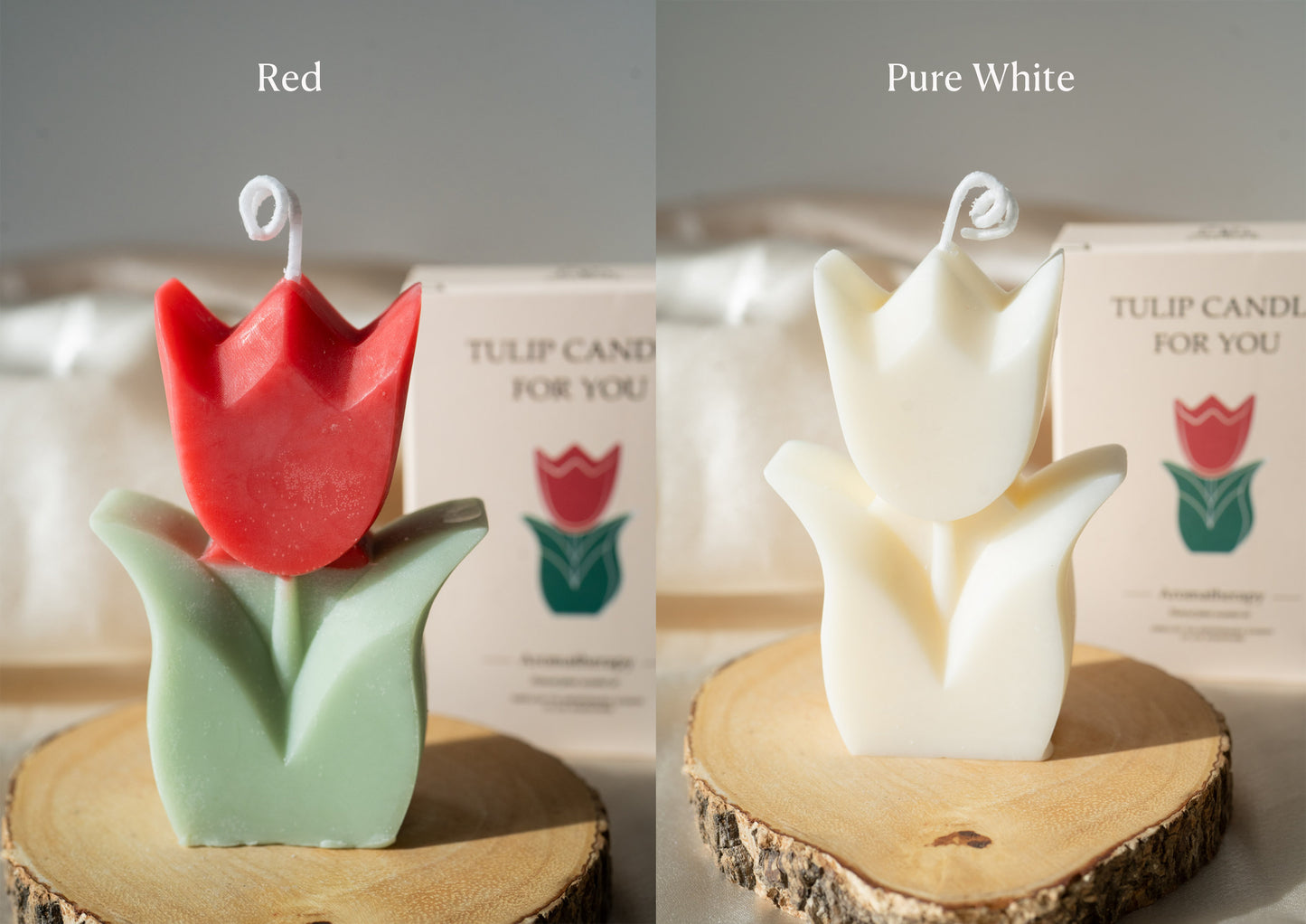 Handmade Tulip Scented Candles, Soy Wax Candles