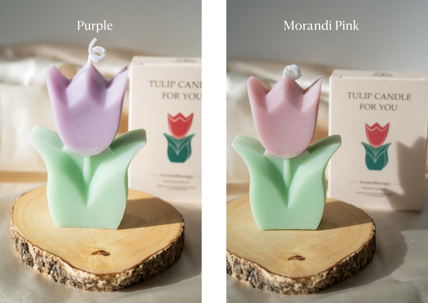 Handmade Tulip Scented Candles, Soy Wax Candles