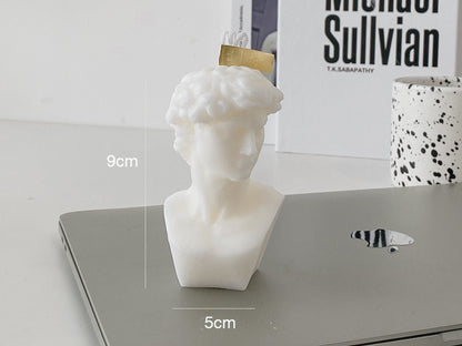 Candle Bust Statue of Michelangelo’s David, Handmade Aesthetic Bust Scented Candle