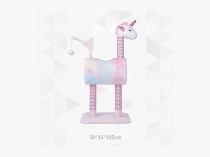 Unicorn Cat Tree, Pink Cat Tower, Cat Climbing Cando with Scratching Post