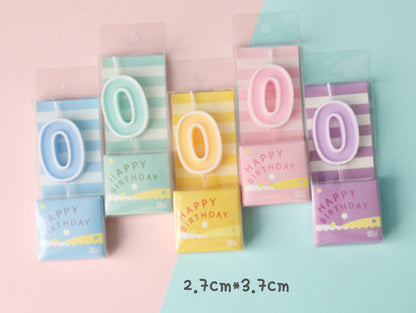 Macaron Colorful Birthday Cake Candles, Numeral Candles
