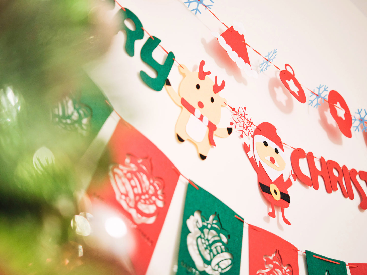 Felt Christmas Banner, Christmas Sock Bunting