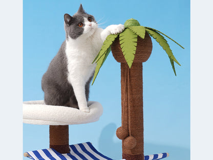 Coconut Tree Cat Tree, Cat Tower, Cat Climbing Cando with Scratching Post