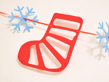 Felt Christmas Banner, Christmas Sock Bunting