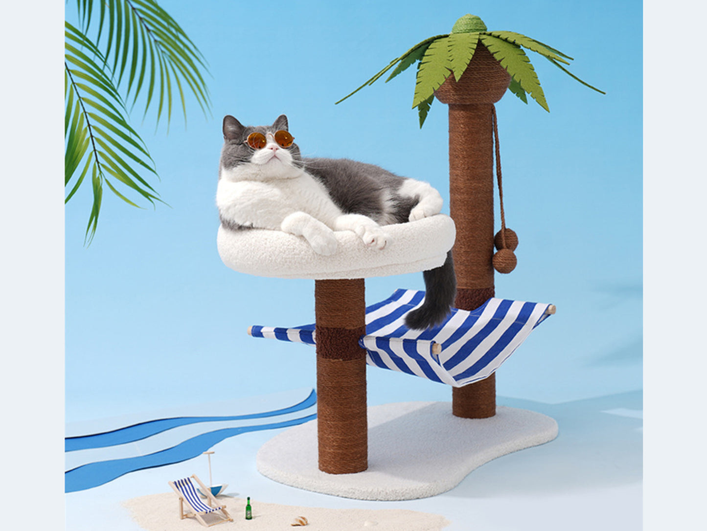 Coconut Tree Cat Tree, Cat Tower, Cat Climbing Cando with Scratching Post