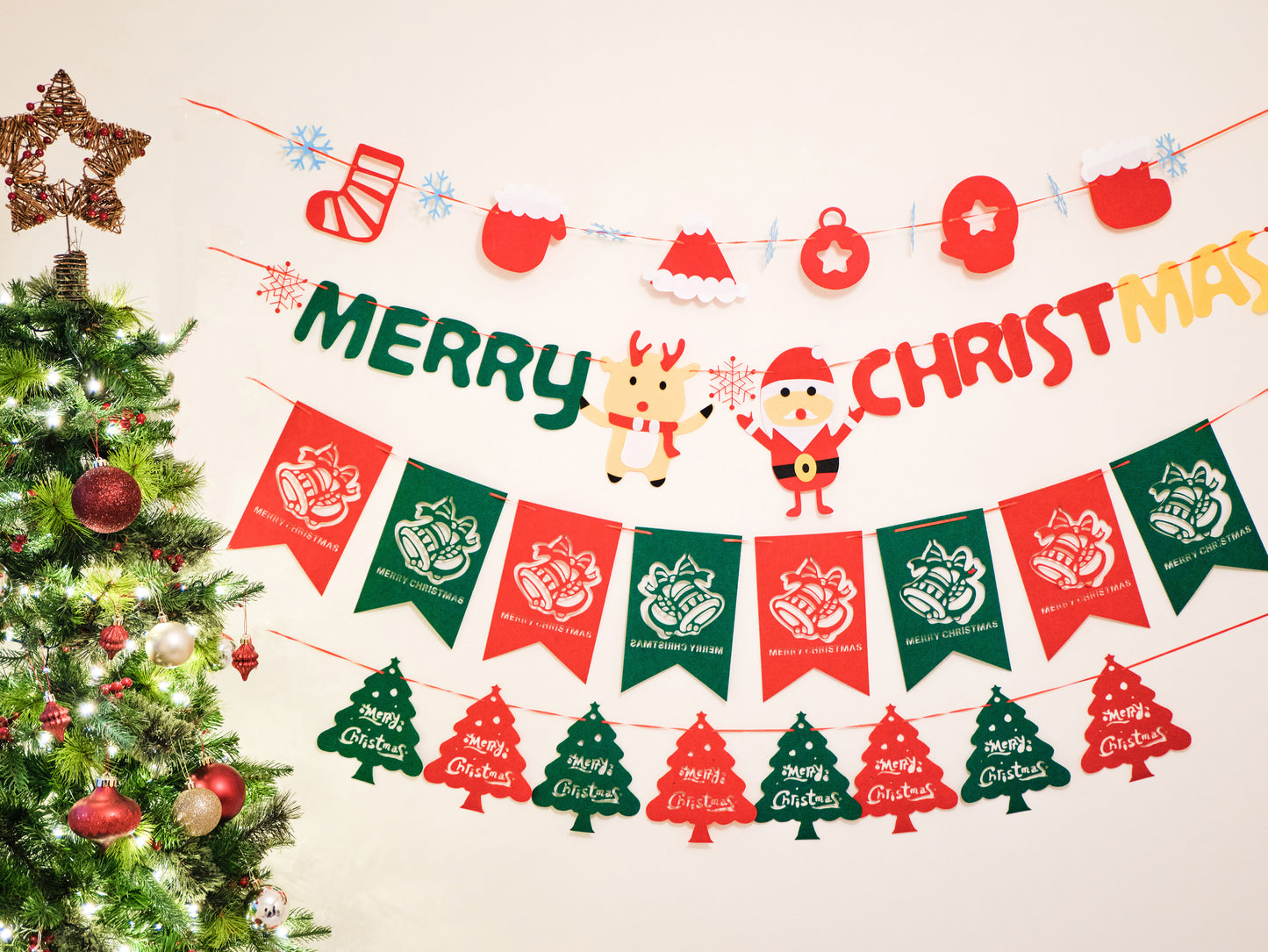 Felt Christmas Banner, Christmas Sock Bunting