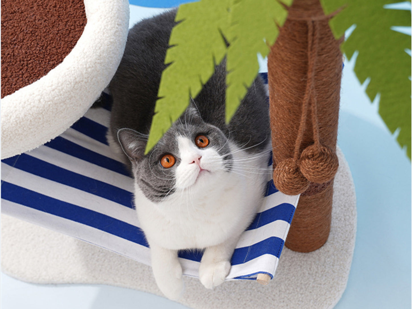 Coconut Tree Cat Tree, Cat Tower, Cat Climbing Cando with Scratching Post