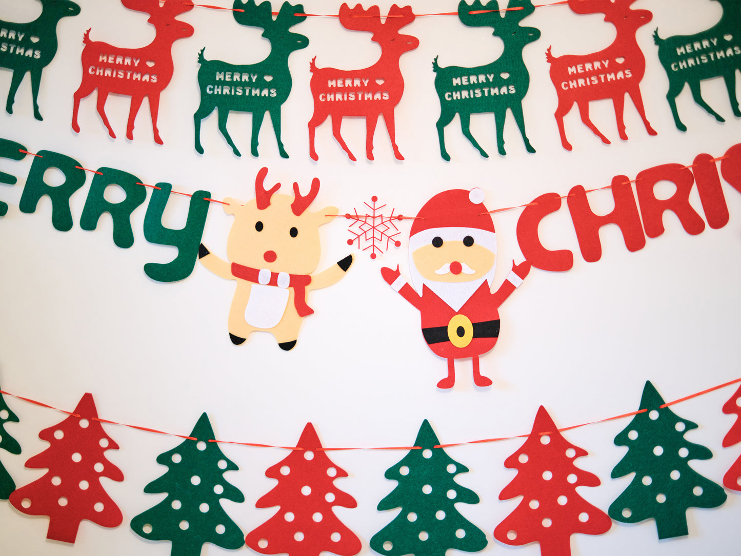 Felt Christmas Banner, Christmas Deer Bunting