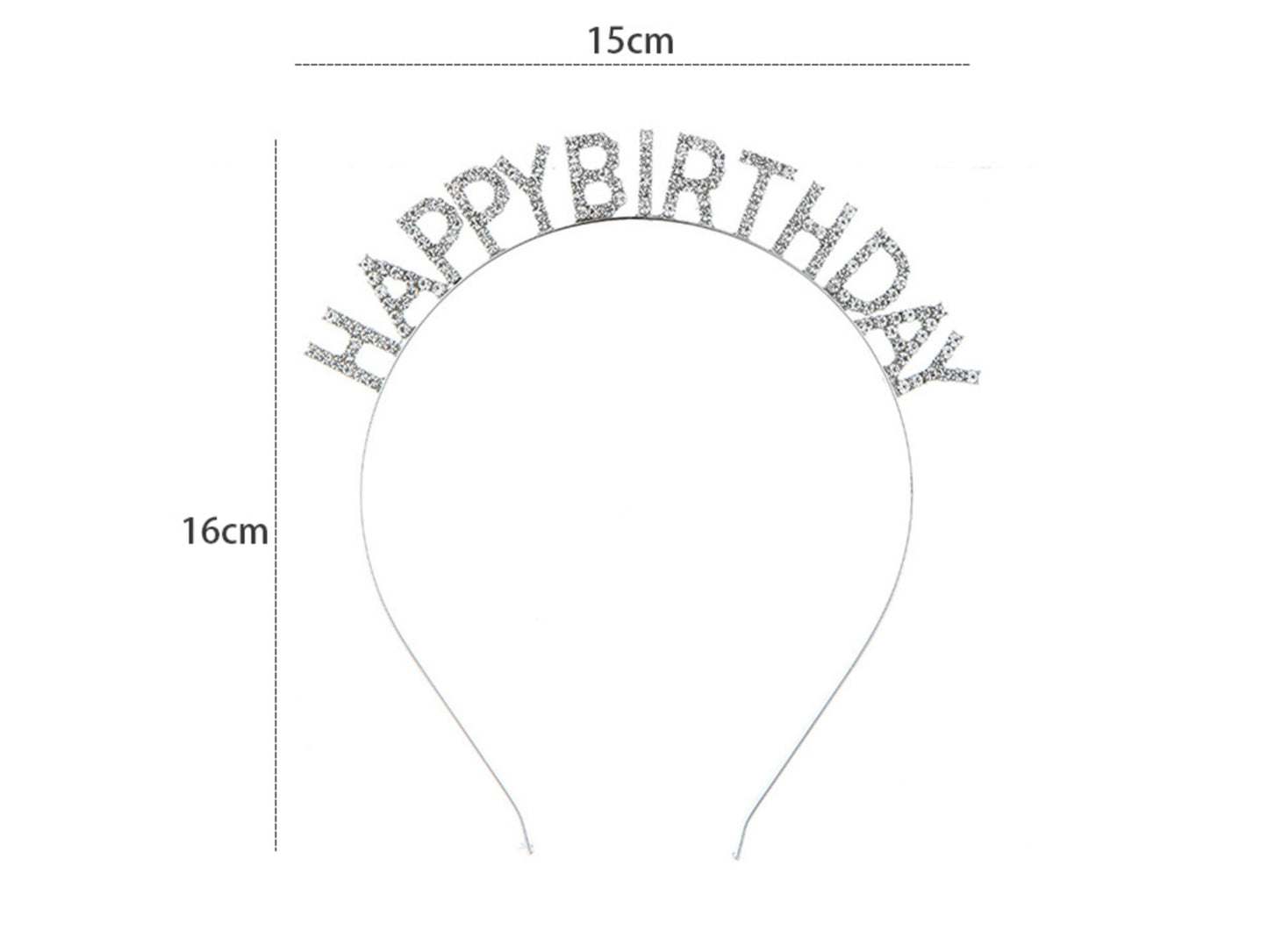 Gold Rhinestone Shining Birthday Headband, Birthday Letter Glitter Crown Hairband