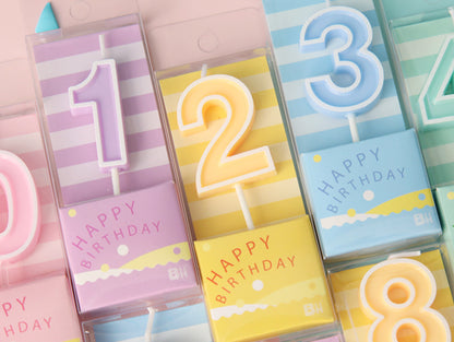 Macaron Colorful Birthday Cake Candles, Numeral Candles