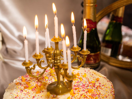 Bronze Vintage Candlestick Candelabra Bracket and 9PCS Candles 1 Set