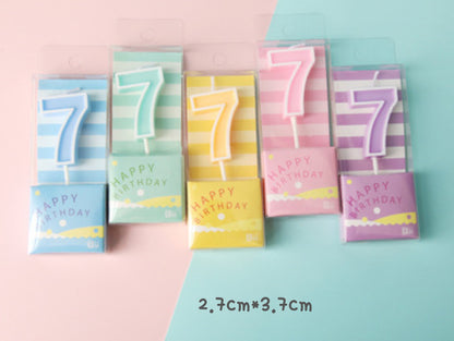 Macaron Colorful Birthday Cake Candles, Numeral Candles