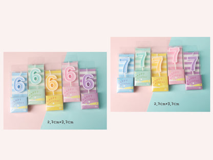 Macaron Colorful Birthday Cake Candles, Numeral Candles