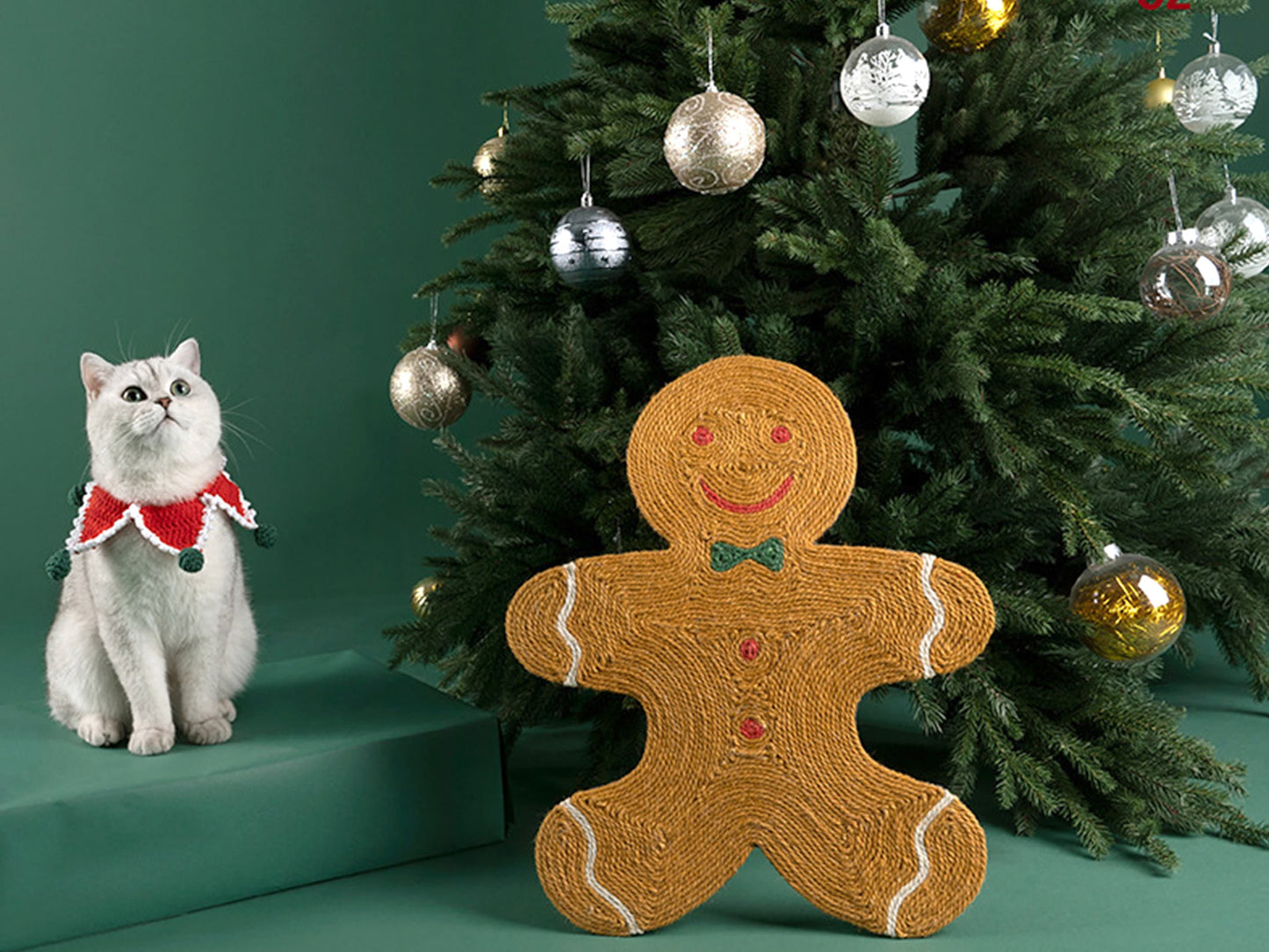Gingerbread Man Cat Scratch Board, Cat Scratch Mat & Pad