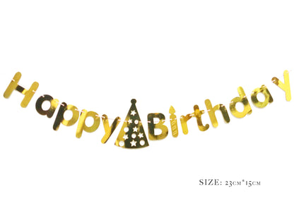 Birthday Hat Banner, Birthday Party Bunting with Hat