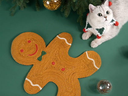 Gingerbread Man Cat Scratch Board, Cat Scratch Mat & Pad