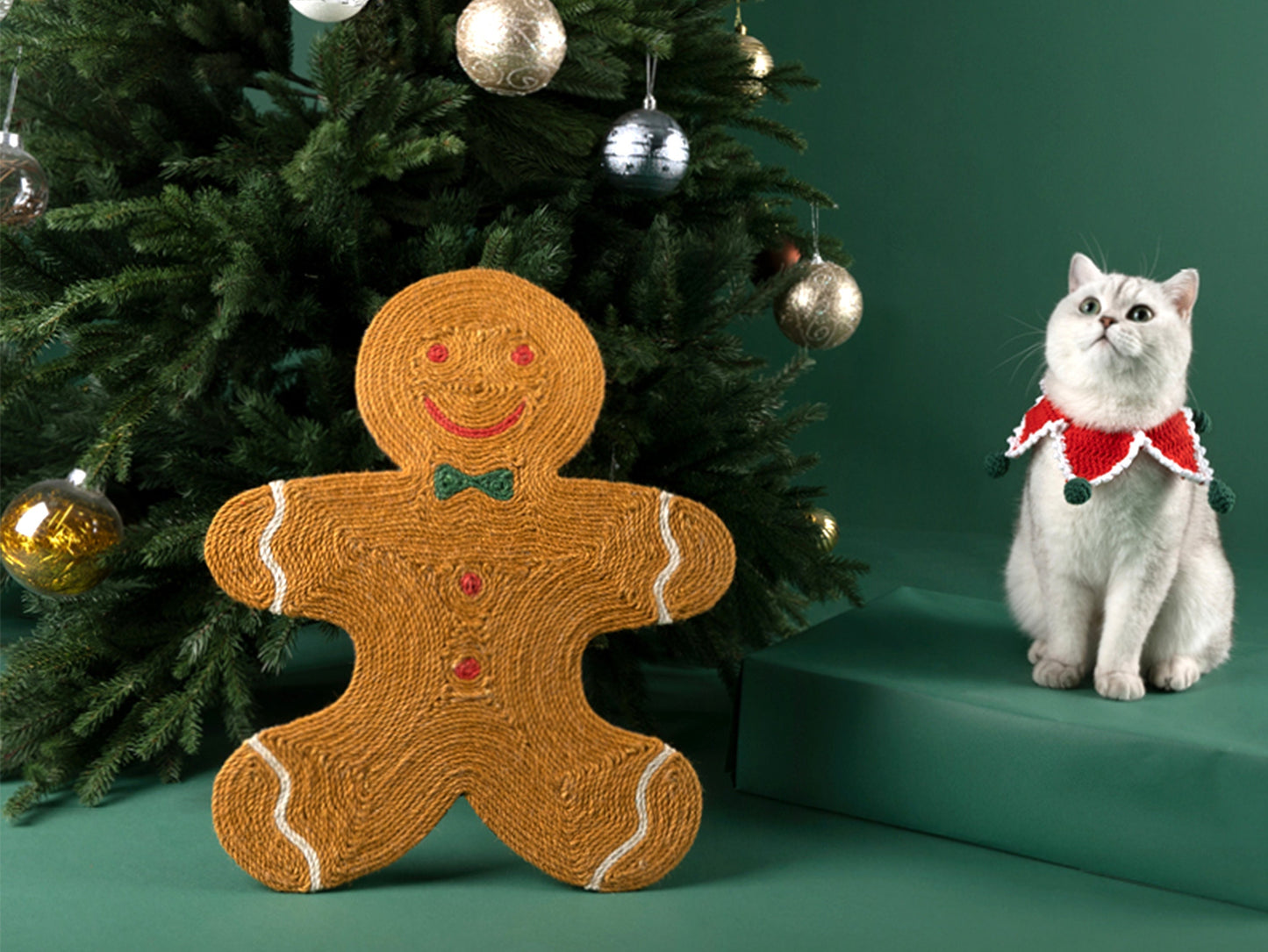 Gingerbread Man Cat Scratch Board, Cat Scratch Mat & Pad